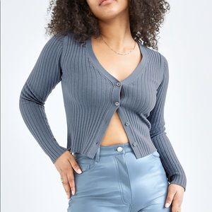 Aritzia Wilfred Manila Cardigan in Granite Blue, Size XS